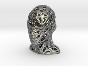 Female Voronoi Head Scale 0.25 in Polished Silver