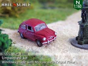 Fiat 600D (N 1:160) in Smooth Fine Detail Plastic