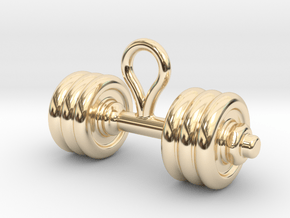 Small Dumbbell Earring in 14k Gold Plated Brass