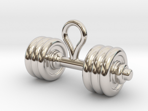 Small Dumbbell Earring in Rhodium Plated Brass