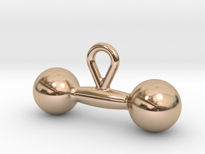 Small Dumbbell Earring or Pendant in 14k Rose Gold Plated Brass