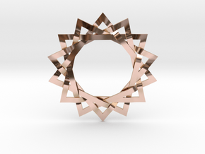  14 Point Woven Shaman Star in 14k Rose Gold Plated Brass