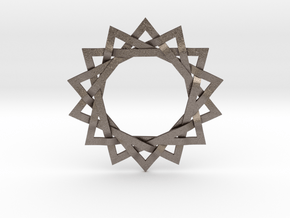  14 Point Woven Shaman Star in Polished Bronzed Silver Steel