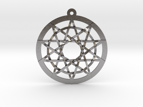 Woven Pentacles Large in Polished Nickel Steel