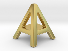 AA A - Two way letter pendant in Polished Brass