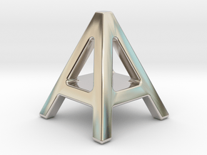 AA A - Two way letter pendant in Rhodium Plated Brass