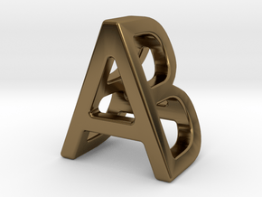 AB BA - Two way letter pendant in Polished Bronze
