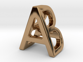 AB BA - Two way letter pendant in Polished Brass