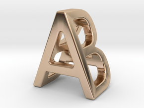 AB BA - Two way letter pendant in 14k Rose Gold Plated Brass