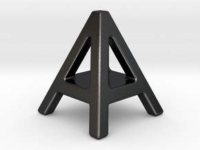 AA A - Two way letter pendant in Polished and Bronzed Black Steel