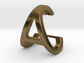 AC CA - Two way letter pendant in Polished Bronze