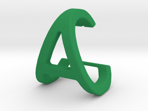 AC CA - Two way letter pendant in Green Processed Versatile Plastic