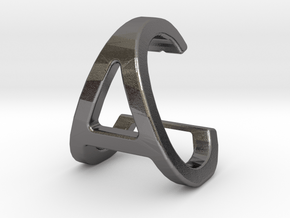 AC CA - Two way letter pendant in Polished Nickel Steel