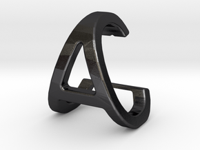 AC CA - Two way letter pendant in Polished and Bronzed Black Steel