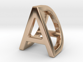 AD DA - Two way letter pendant in 14k Rose Gold Plated Brass