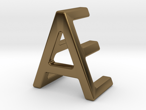 AE EA - Two way letter pendant in Polished Bronze