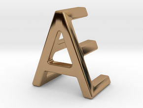 AE EA - Two way letter pendant in Polished Brass