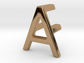 AF FA - Two way letter pendant in Polished Brass