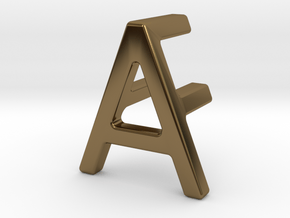 AF FA - Two way letter pendant in Polished Bronze