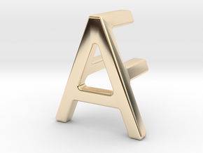 AF FA - Two way letter pendant in 14k Gold Plated Brass