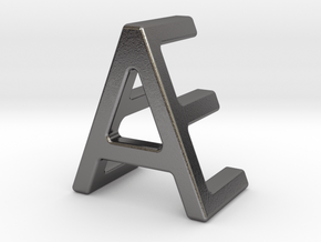 AE EA - Two way letter pendant in Polished Nickel Steel