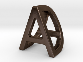 AD DA - Two way letter pendant in Polished Bronze Steel