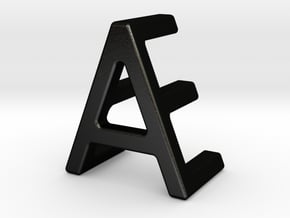 AE EA - Two way letter pendant in Matte Black Steel