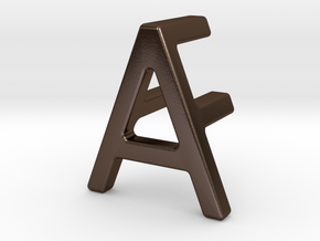 AF FA - Two way letter pendant in Polished Bronze Steel