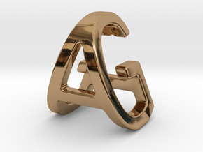 AG GA - Two way letter pendant in Polished Brass