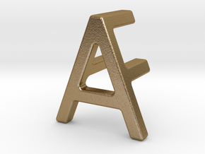 AF FA - Two way letter pendant in Polished Gold Steel