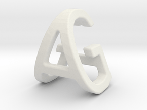 AG GA - Two way letter pendant in White Natural Versatile Plastic