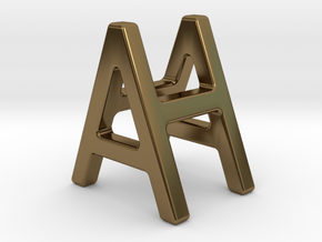 AH HA - Two way letter pendant in Polished Bronze