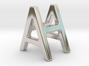 AH HA - Two way letter pendant in Rhodium Plated Brass