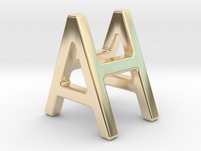 AH HA - Two way letter pendant in 14k Gold Plated Brass