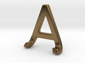 AJ JA - Two way letter pendant in Polished Bronze