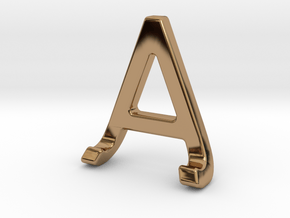 AJ JA - Two way letter pendant in Polished Brass