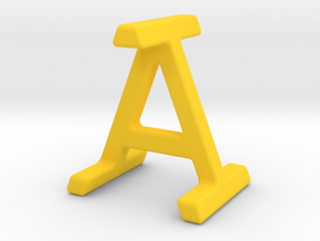 AI IA - Two way letter pendant in Yellow Processed Versatile Plastic