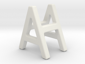 AH HA - Two way letter pendant in White Natural Versatile Plastic