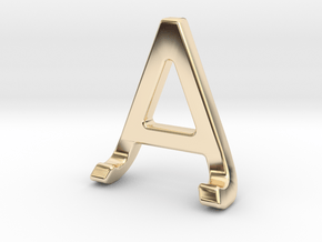 AJ JA - Two way letter pendant in 14k Gold Plated Brass