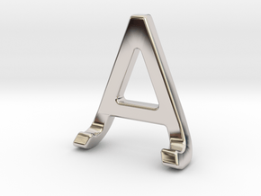 AJ JA - Two way letter pendant in Rhodium Plated Brass