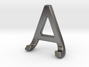 AJ JA - Two way letter pendant in Polished Nickel Steel