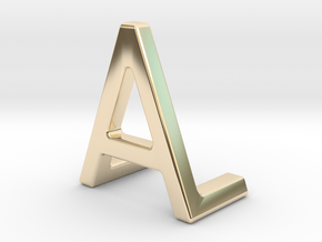 AL LA - Two way letter pendant in 14k Gold Plated Brass