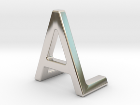 AL LA - Two way letter pendant in Rhodium Plated Brass