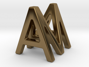 AM MA - Two way letter pendant in Polished Bronze