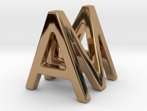 AM MA - Two way letter pendant in Polished Brass
