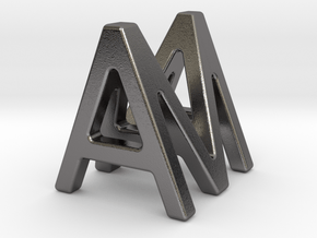 AM MA - Two way letter pendant in Polished Nickel Steel
