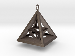 Trine Pendant in Polished Bronzed Silver Steel