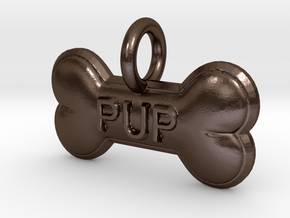 PUP charm in Polished Bronze Steel