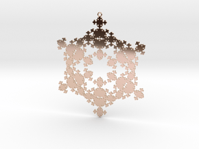 Fractal Snowflake 1 - LP in 14k Rose Gold Plated Brass