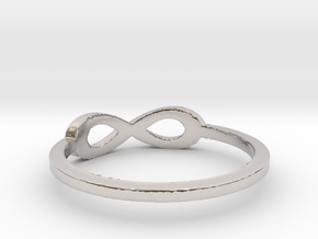 infinity ring Ring Size 7 in Rhodium Plated Brass
